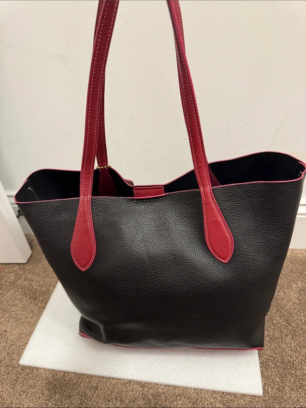 Coach Kia colorblock leather tote bag purse with hangtag